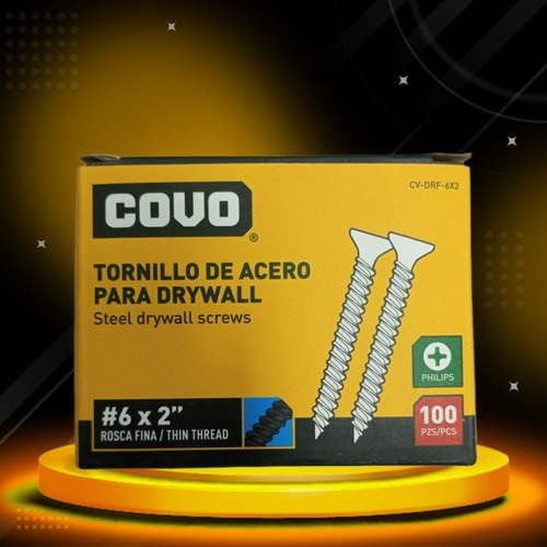 Tornillo De Acero Para Drywall 2'' 100 Unidades Covo