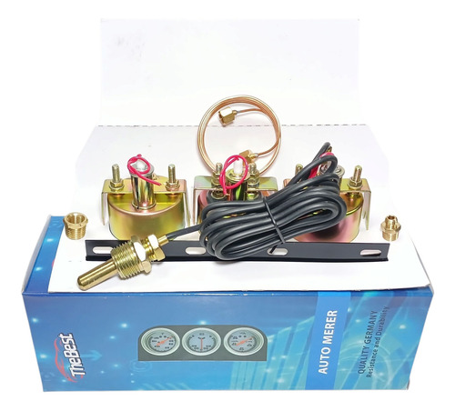 Reloj Triple Mecánico 12v Temperatura, Aceite Y Voltimetro