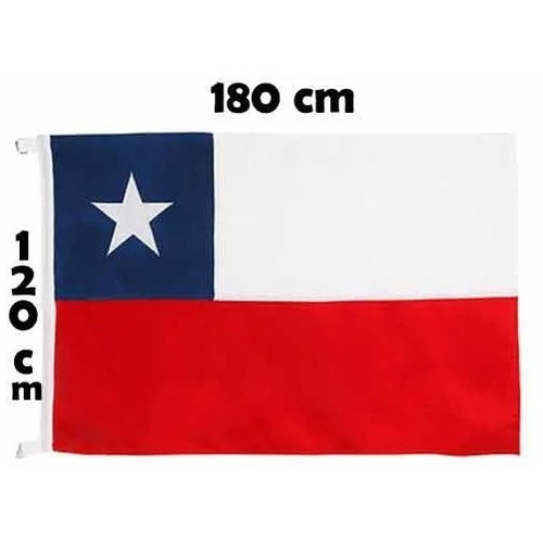 Bandera Chile 120 X 180 Cm Estrella Bordada