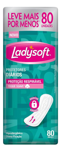 Protetor Diário Ladysoft 80 Unids