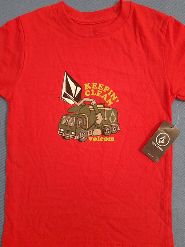 Franela Niño Volcom Usa Color Rojo