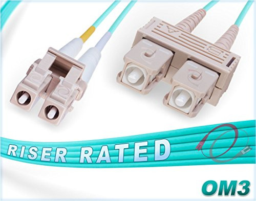 Lc Sc Gb Multimode Duplex Fiber Cable Agua Aqua