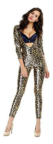 Mono Queen Con Estampado De Leopardo Dorado Brillante De Que