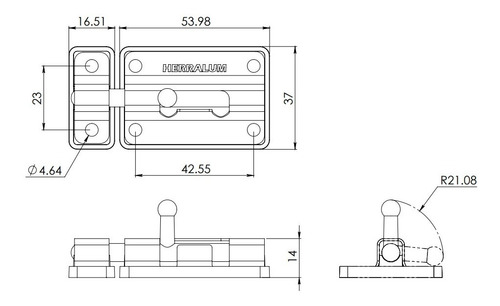 Imagen 2 de 2 de Pasador De Lujo Para Puerta De Aluminio Natural
