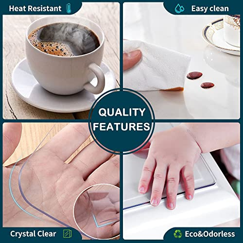 Protector De Mesa Transparente, Mantel De Plástico, Mesita D
