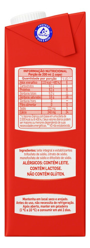 Leite UHT Integral Leitbom Caixa com Tampa 1l