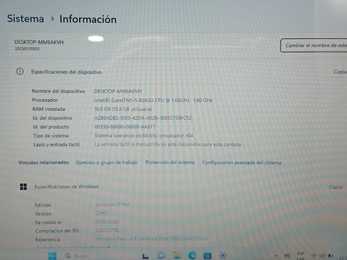 Lenovothinkpad L490 I5 8265 Hasta3,9ghz-16gb-256gbssd14-w11 (Reacondicionado)