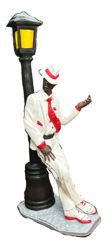 Estatua Zé Pelintra Poste Mod 3 Realista - Umbanda Candomblé Cor Branco