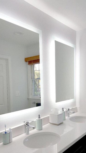 Imagen 4 de 4 de Espejo Led Rectangular De - 60x40 Cm X 5 U/d