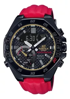 Reloj Casio Edifice Honda Racing Ecb-10hr-1a Hombre Color De La Correa Rojo Color Del Bisel Negro Color Del Fondo Negro