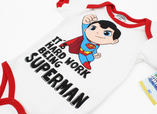 Imagen 4 de 7 de Pañalero Superman Con Frase Dc Comics Original Ropa Bebe
