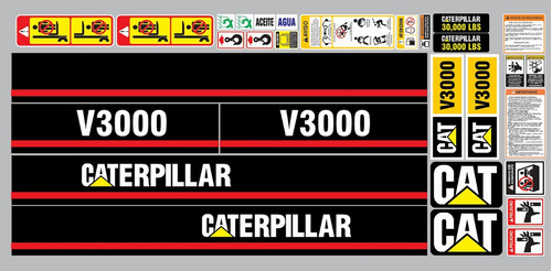 Calcomanías Para Caterpillar Montacargas V3000 30mil Lbs