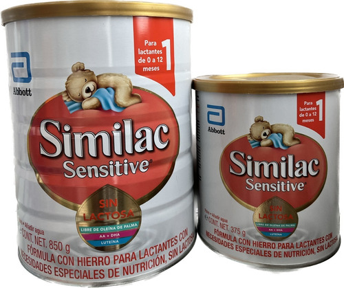 Pack Leche Sensitive Sinlactosa Polvo 1 Bote 850g Y 1 375g