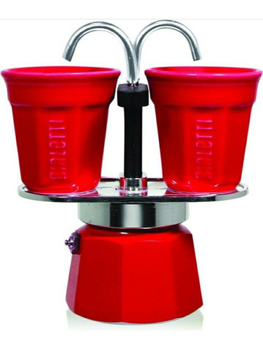 Cafetera Bialetti Mini Expres 2 Tazas Naranja Made In Italy