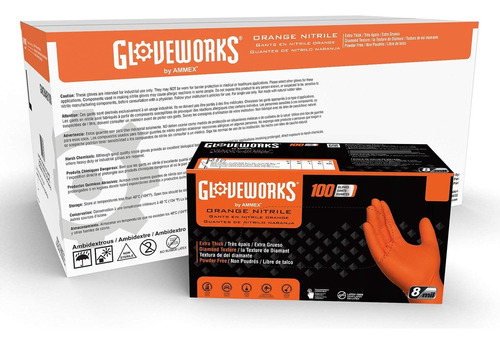 Gloveworks Hd - Guantes Desechables Industriales De Nitrilo.