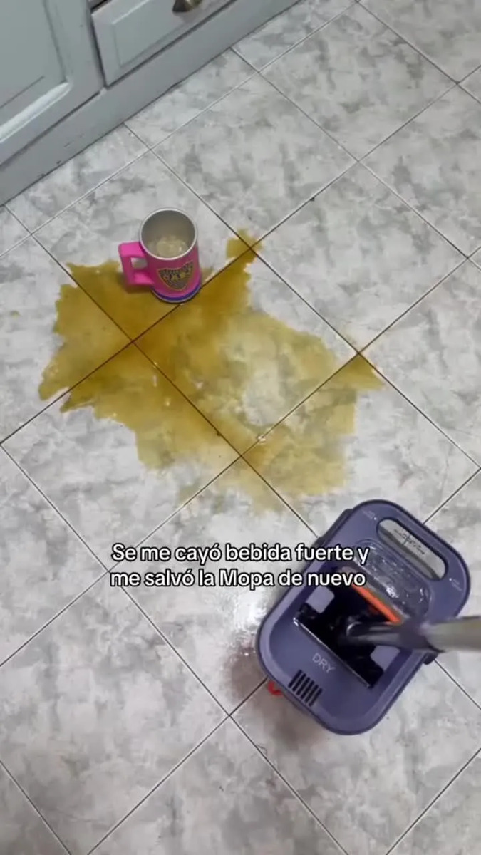 Mopa Lampazo Trapeador Casa Perfecta CleanDry Limpia Piso/ventanas Separador Agua Sucia/Limpia Doble Compartimiento - imagen 7
