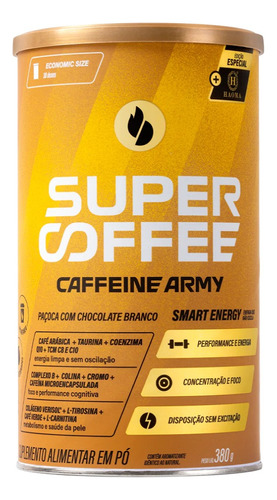 Suplemento em pó Caffeine Army  SuperCoffee 3.0 proteína SuperCoffee 3.0 sabor  paçoca com chocolate branco em lata de 380mL