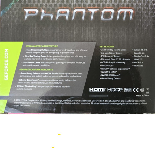 Placa De Video Rtx 3070 8gb Phantom Gainward Gddr6 256bits (Usado)