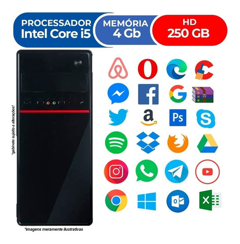 Imagem 2 de 2 de Pc Cpu Nova Intel Core I5 4gb Hd 250gb Wifi Hdmi Promoção