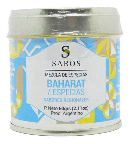Saros Baharat 7 Especias  - Sabores Regionales Lata X60 Gr. 