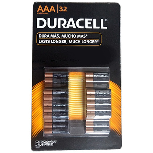 Pilas Aaa 32 Duracell Coppertop Alcalinas Pack De 32 Unds