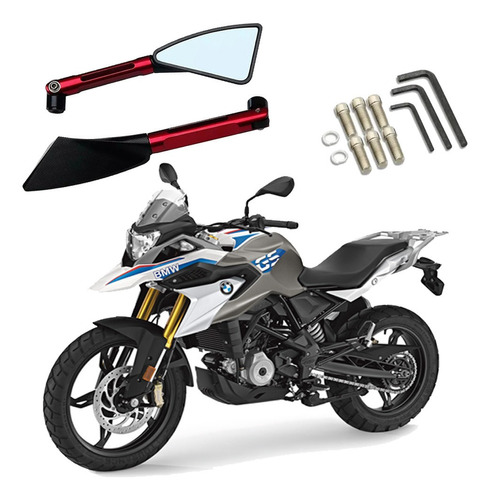 Retrovisor Esportivo Stallion Vermelho Moto Bmw G310 Gs 2016