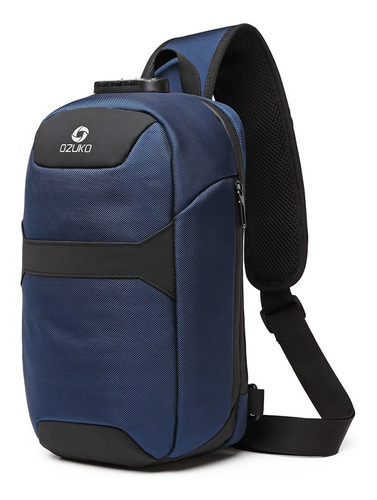 Imagen 2 de 6 de Ozuko Bolso De Hombro Para Hombre Usb Antirrobo Bandolera