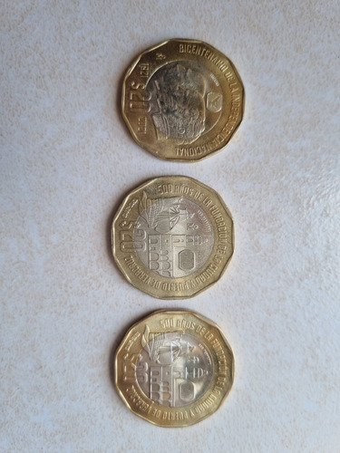 3 Monedas De 20 Pesos Conmemorativas