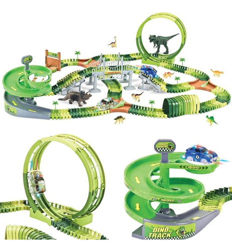 Juego De Juguetes De Pista De Dinosaurio 280 Piezas Jue...