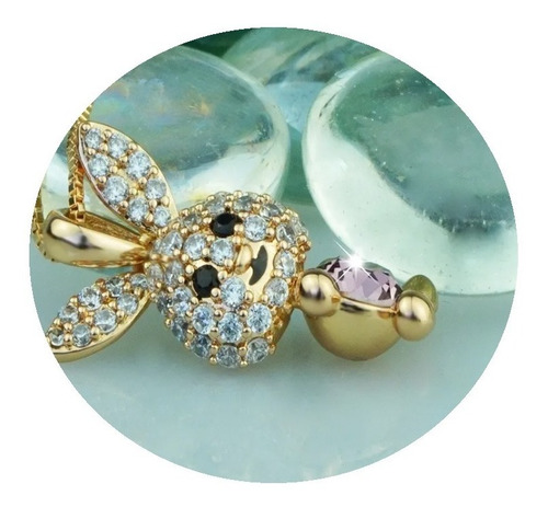 Imagen 1 de 9 de Collar Dije Cadena Oro 18k Conejo Moderno Regalo Mama Estilo