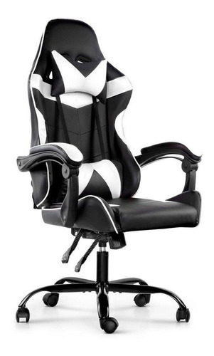 Silla Gamer Lumax Modelo Rom  Electroventas Color Negro/Blanco Material del tapizado Piel sintética