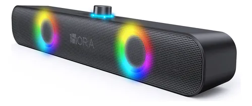 comprar Bocina Bluetooth Speaker 1hora Boc241 Bocinas Computadora Para Pc Inalámbrica Rgb  Soporte 3.5 Mm Aux Tf Usb Para Interior Hogar Y Fiesta Negro