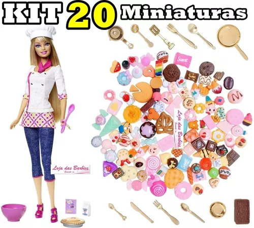 Kit Miniatura Comidas Pra Boneca Barbie, Brinquedo Barbie Nunca Usado  54822595