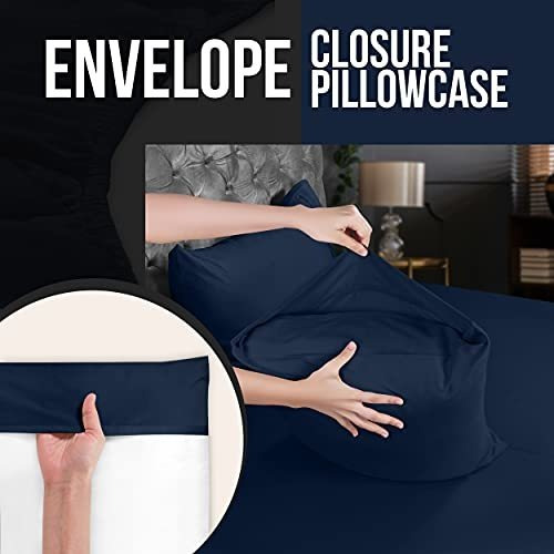 Sabanas Utopia Bedding 4 Piezas Microfibra Cepillada Azul