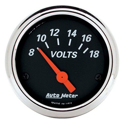 1483 Designer Black Voltmeter Gauge, 2.3125 In.