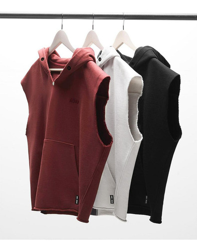 Playera Holgada Sin Mangas Con Capucha Casual De Talla Gran