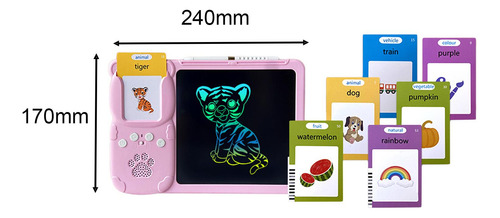 Falando Cartões Flash Escrita Tablet Rosa Com 112 Cartas