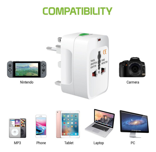 Adaptador De Viaje Mundial Ideal Para Todos Tus Dispositivos