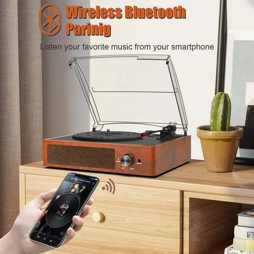 Reproductor De Vinilo Con Bluetooth, Tocadiscos Kedok
