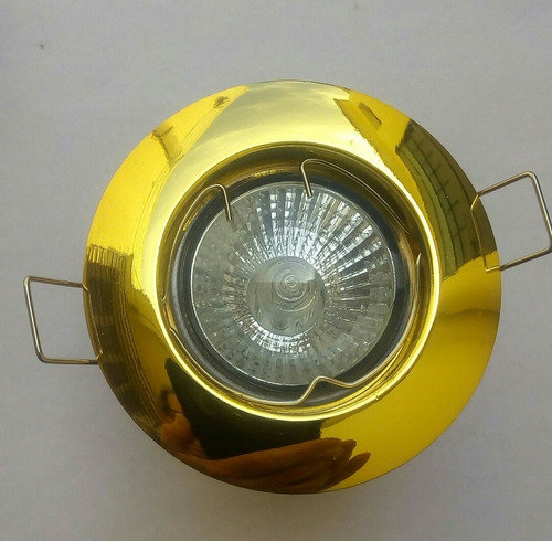 Spot Embutir (dorado) + Lámpara Dicroica Kit 220v Directo
