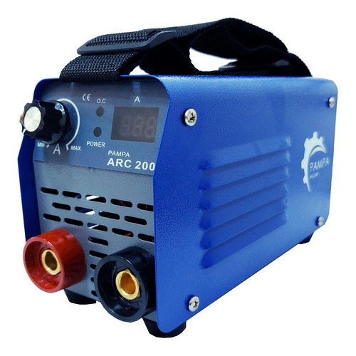 Soldadora Inverter Arc 200 Display Pampa + Escuadras Magnet. Color Azul
