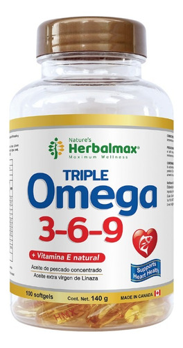 Omega 3 6 9 Herbalmax 100 Softgels