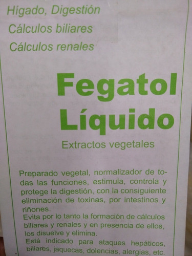 Imagen 3 de 4 de Fegatol 125cc X3u * Higado Calculos Boldo Y Alcachofa