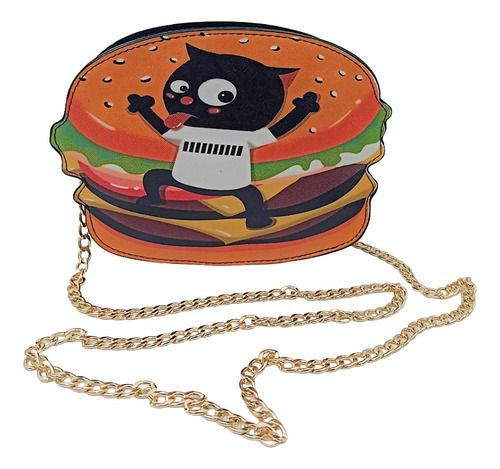 Bolsa En Forma Hamburguesa Con Cadena Kawaii Crossbody Mujer