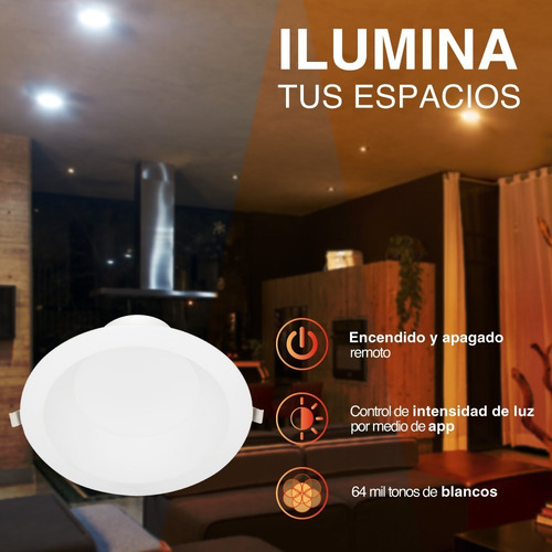 Lampara Led Inteligente Plafon 20w Atenuable Tecnolite Estructura Blanco