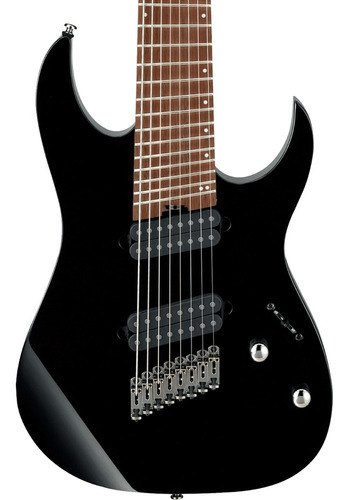 Guitarra Eléctrica Ibanez Rgms8-bk Multi Escala 8 Cuerdas Bk Color Negro Orientación De La Mano Diestro