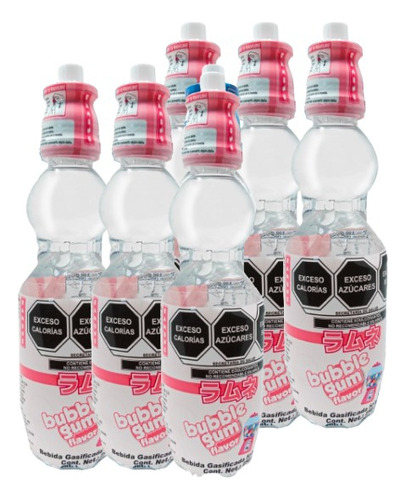 Bebida Oriental Ramune 250 Ml Sabor Chicle Morimoto 6 Pack