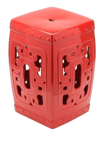 Imagem 3 de 3 de Banco Para Jardim Garden Stool Vermelho