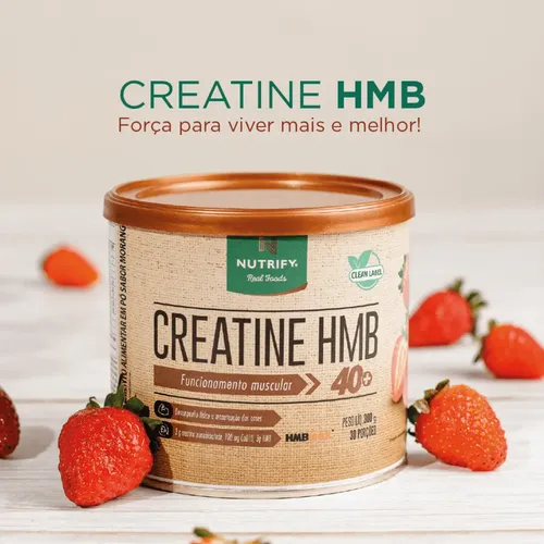 2x Creatina Monohidratada Hmb 40+ Nutrify Morango 300g | MercadoLivre