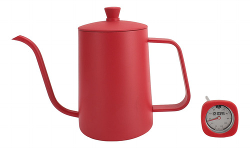Cafetera De Acero Inoxidable De Gran Capacidad Con Rojo